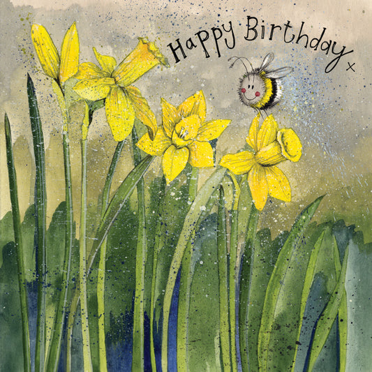 Bee and Daffodils Birthday Card