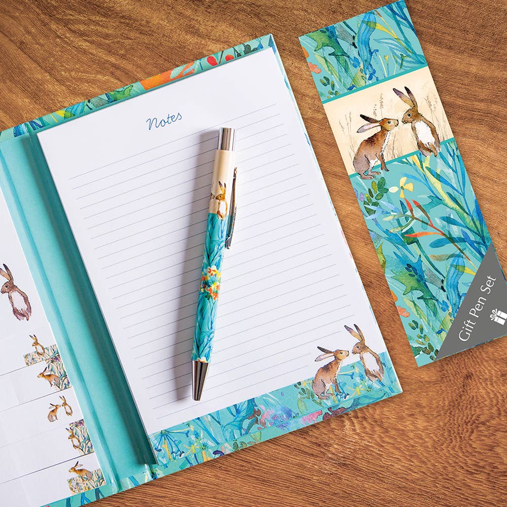 Gift Pen Set - Kissing Hares