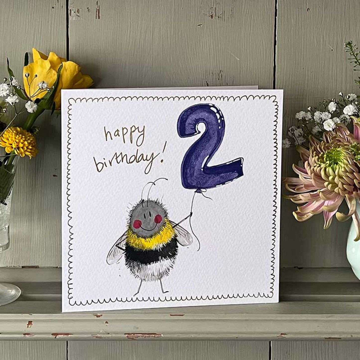2 Bee Birthday Greeting Card