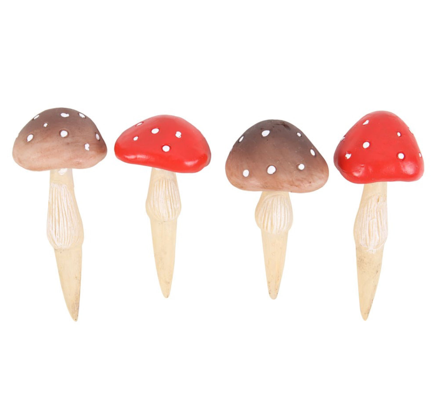Set of 4 Mini Plant Pot Pals Mushrooms