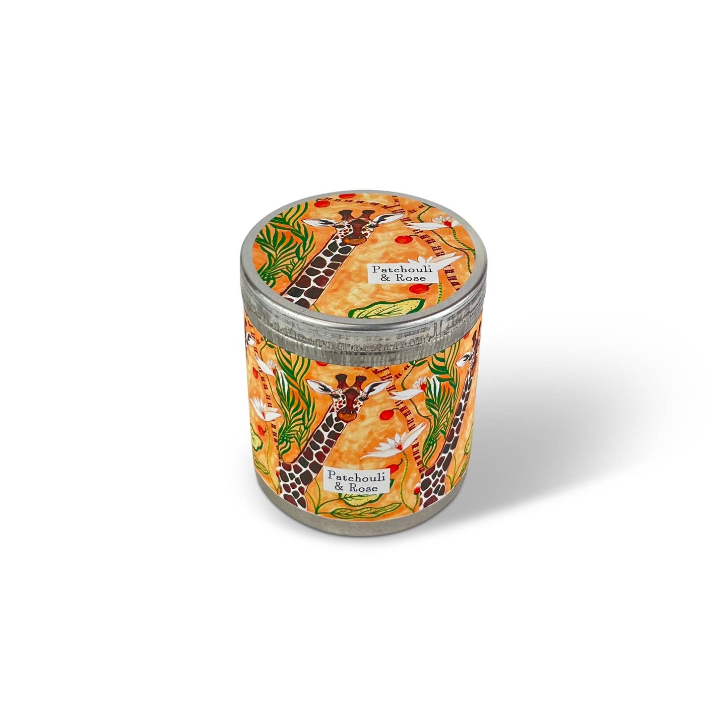Patchouli & Rose - Giraffe 200ml Candle Tin & Dust Cover