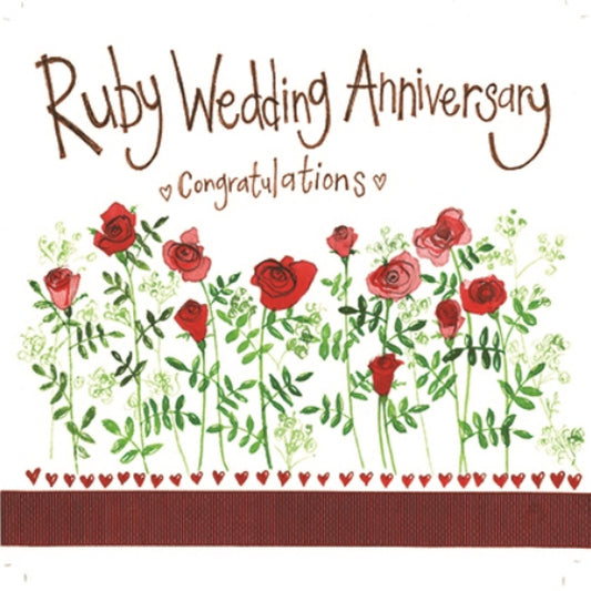 Ruby Wedding Anniversary Card