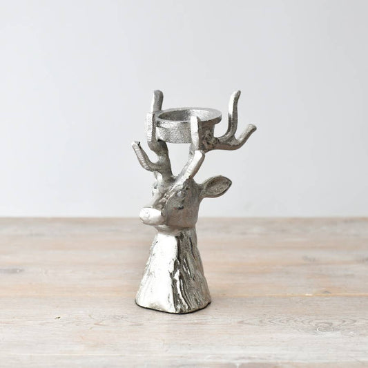 Aluminium Reindeer T Light Holder, 17cm