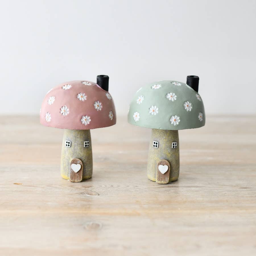 Pink Mushroom House Deco, 10cm