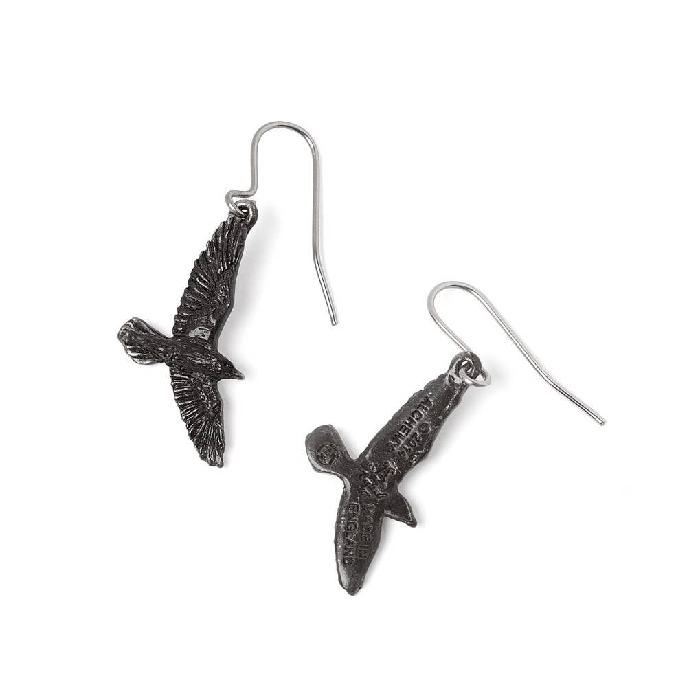 Black Raven Dropper Earring Pair
