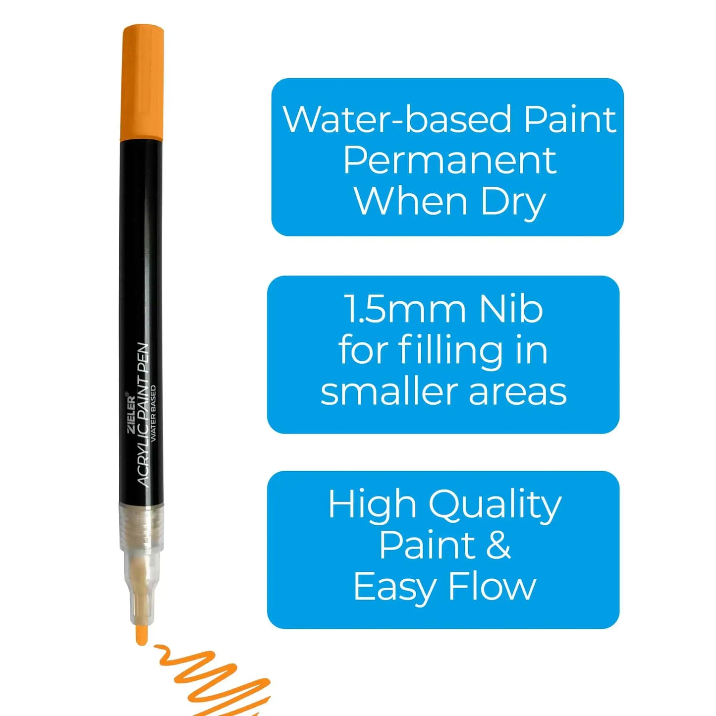 Acrylic Paint Marker Pens | Medium tip (2.5mm) | Set of 12