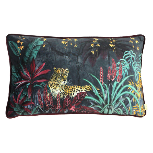 Zinara Leopard Rectangular Cushion Midnight