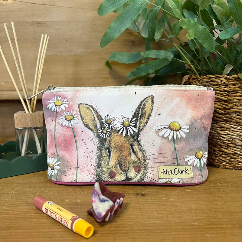 Make Up Bag - Rabbit and Daisies