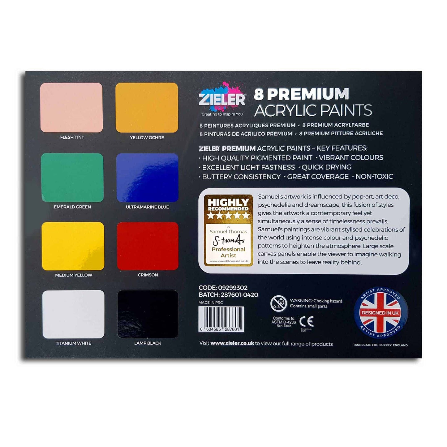Premium Acrylic Paints Set – 8 High Pigment & Vibrant Colors