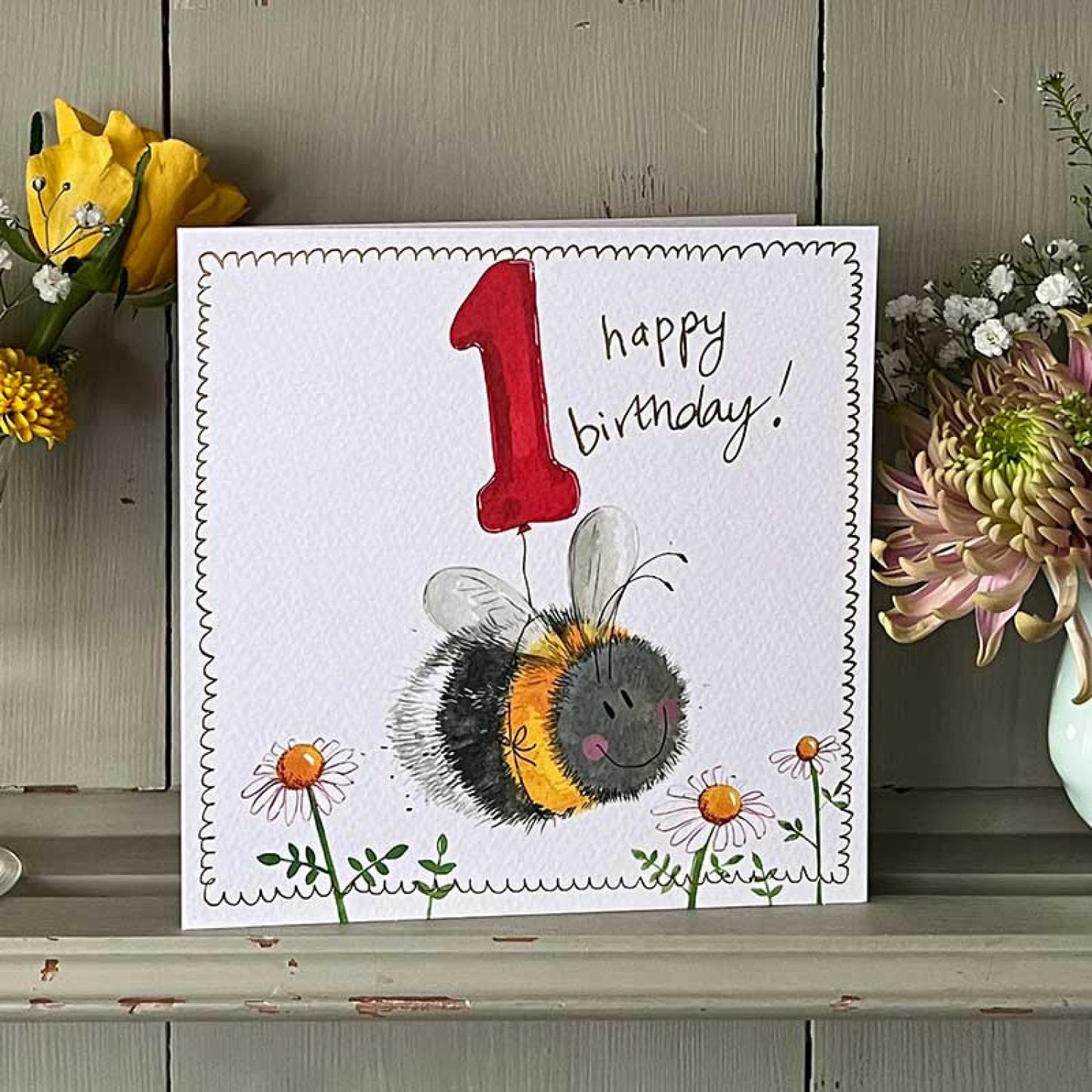 1 Bee Birthday Greeting Card