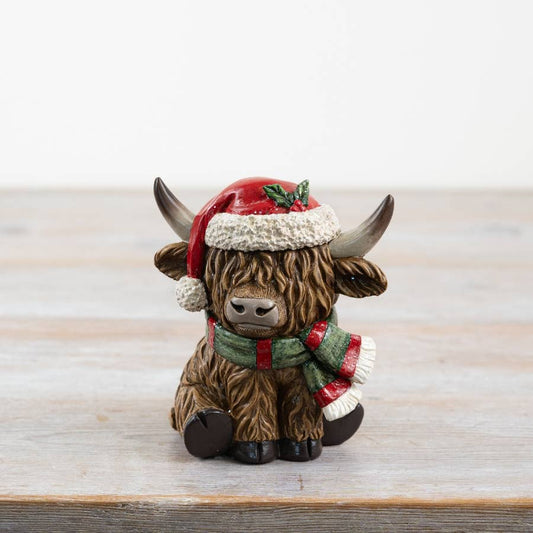 Xmas Highland Cow Decor, 10.5cm