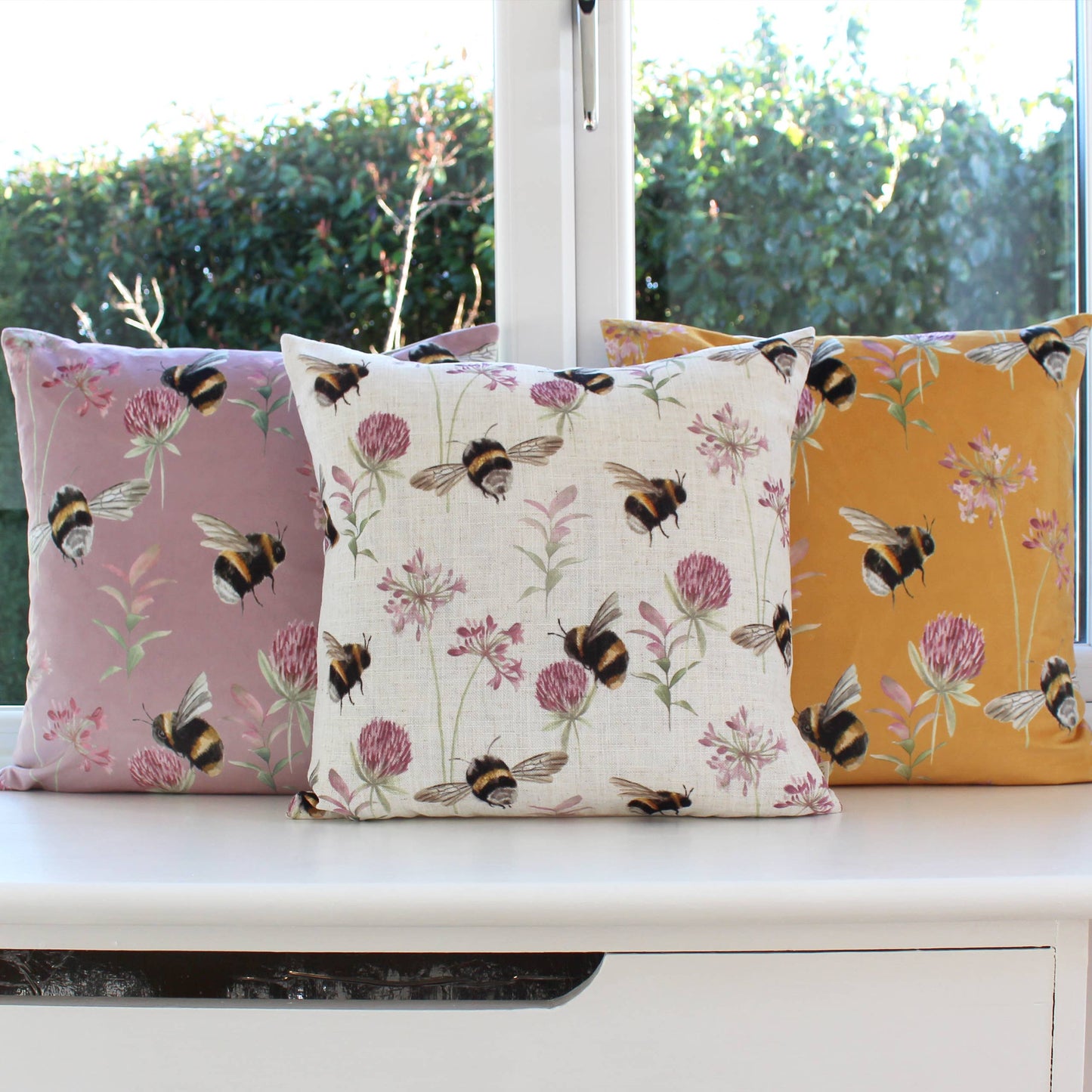 Country Bee Garden Cushion Honey