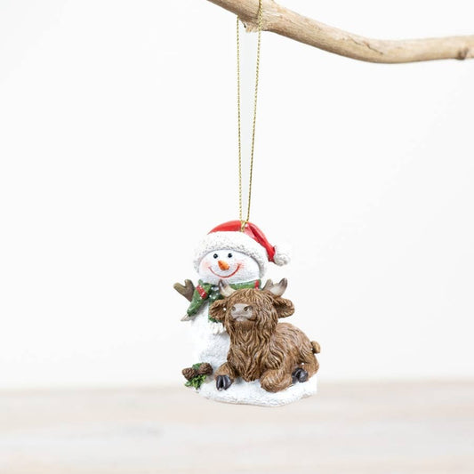Snowman & Highland Cow Hanger 6.5cm