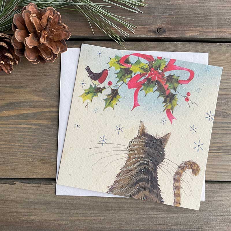 Vintage Cat Christmas Card
