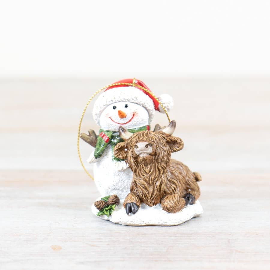 Snowman & Highland Cow Hanger 6.5cm