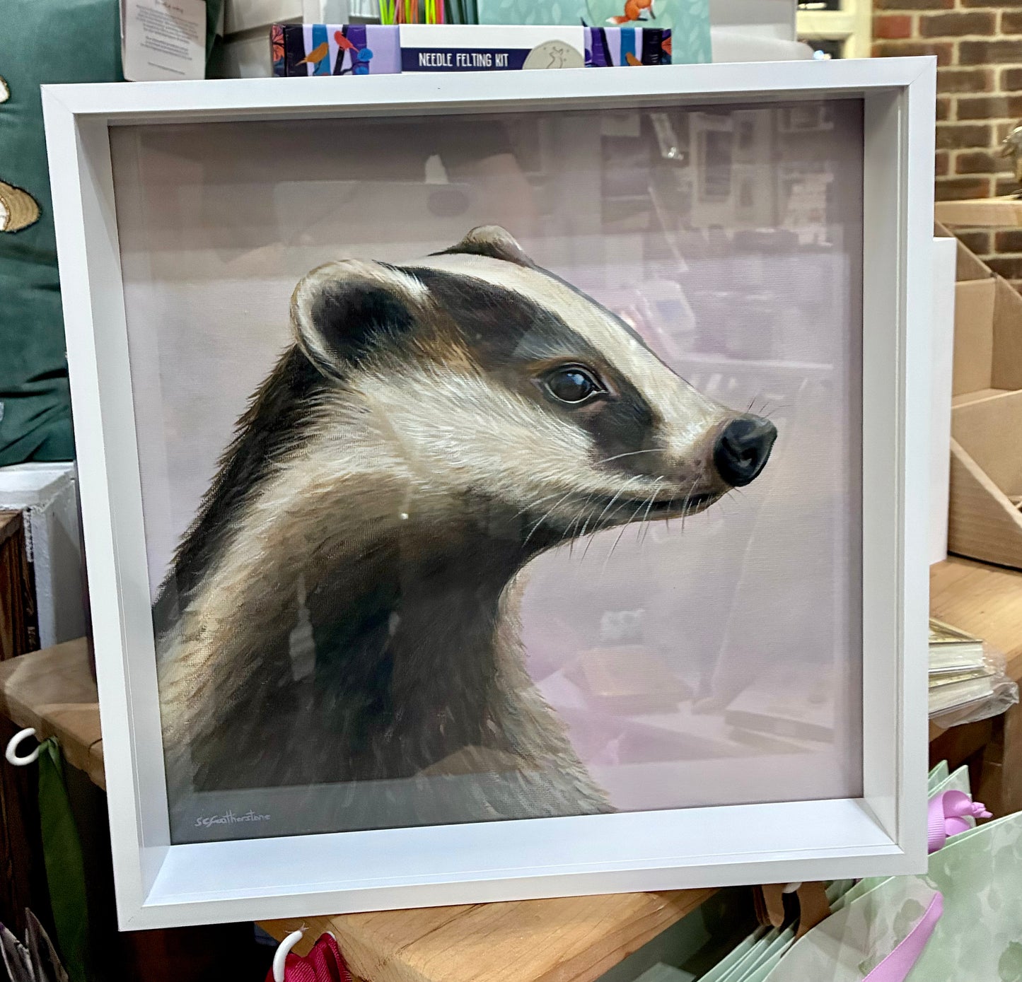 Badger - Framed Canvas Painting