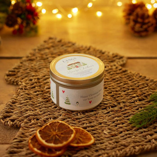 XMAS SOY CANDLE TIN HOME FOR XMAS FESTIVE FIG & SNOWBERRY HAND POURED