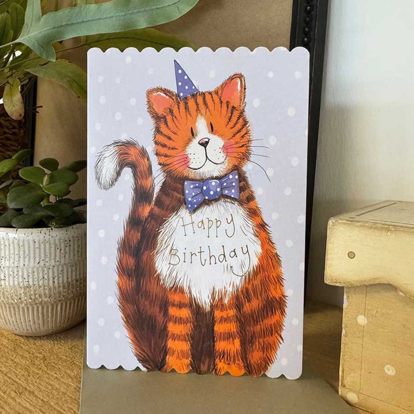 Cat and Bow Tie Birthday Card