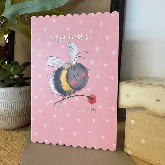 Bee and Flower Birthday Card