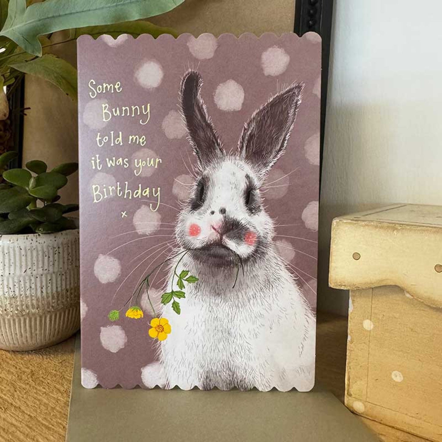 Rabbit and Buttercup Birthday Card