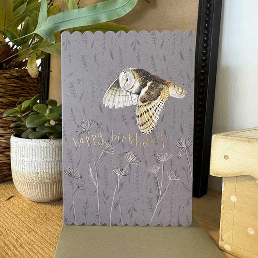 Barn Owl Birthday Card