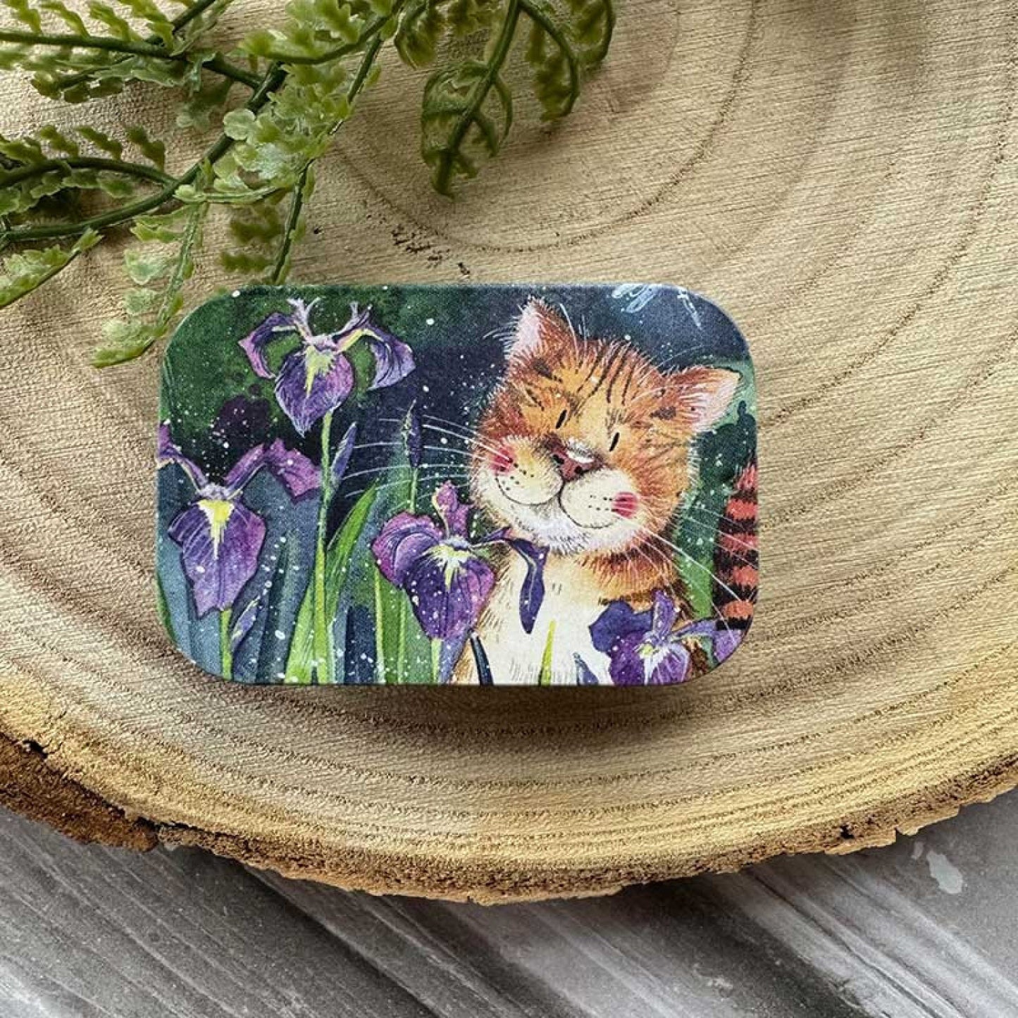 Cat Out At Night Sliding Tin