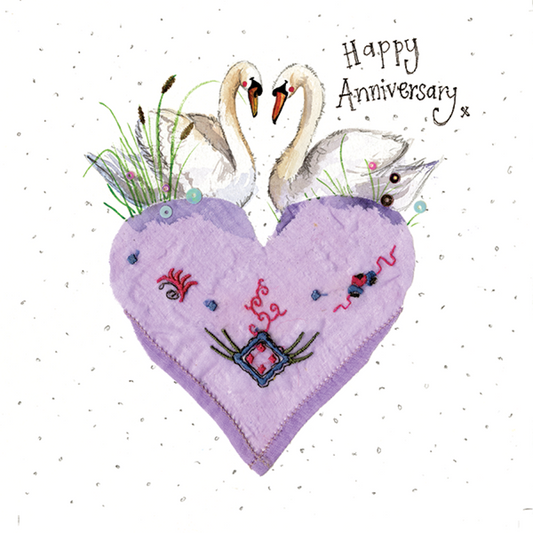Greeting Card Anniversary Swan