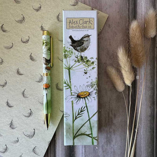 Wren and Daisies Ballpoint Pen