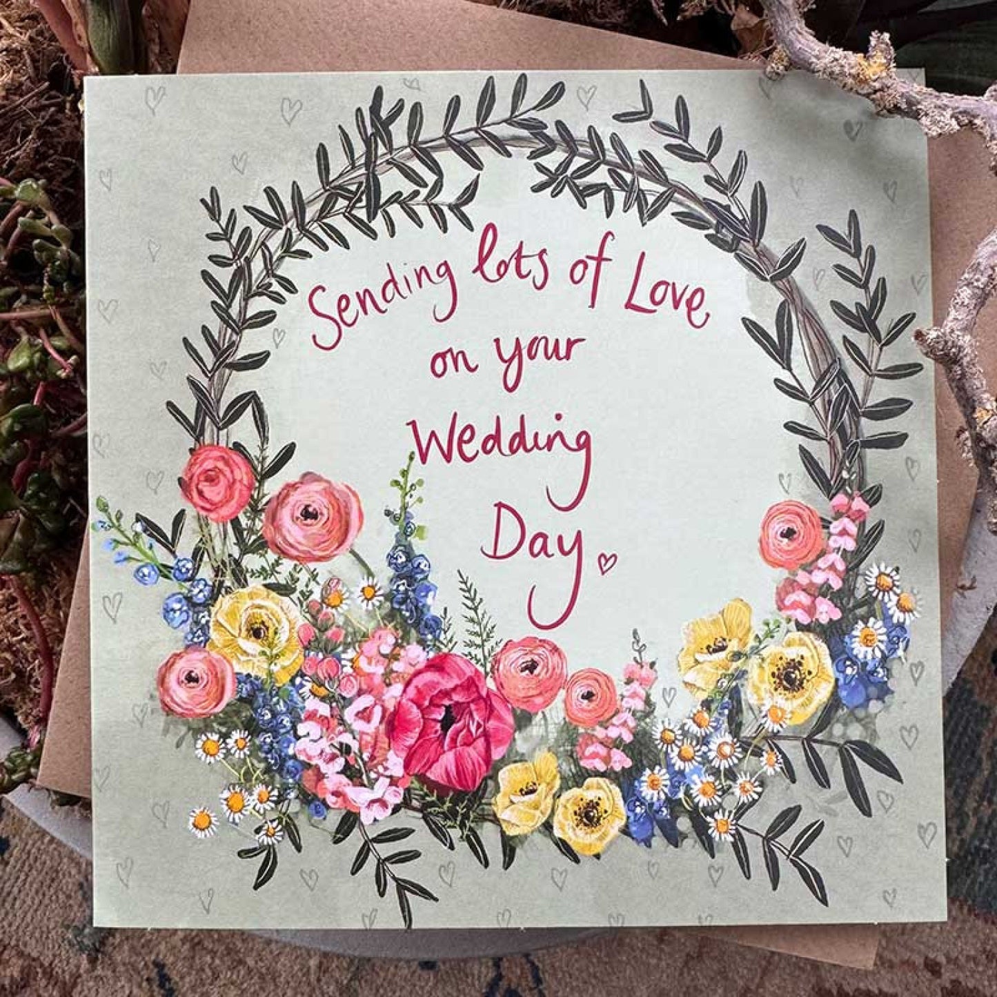 Flowers Wedding Day Card