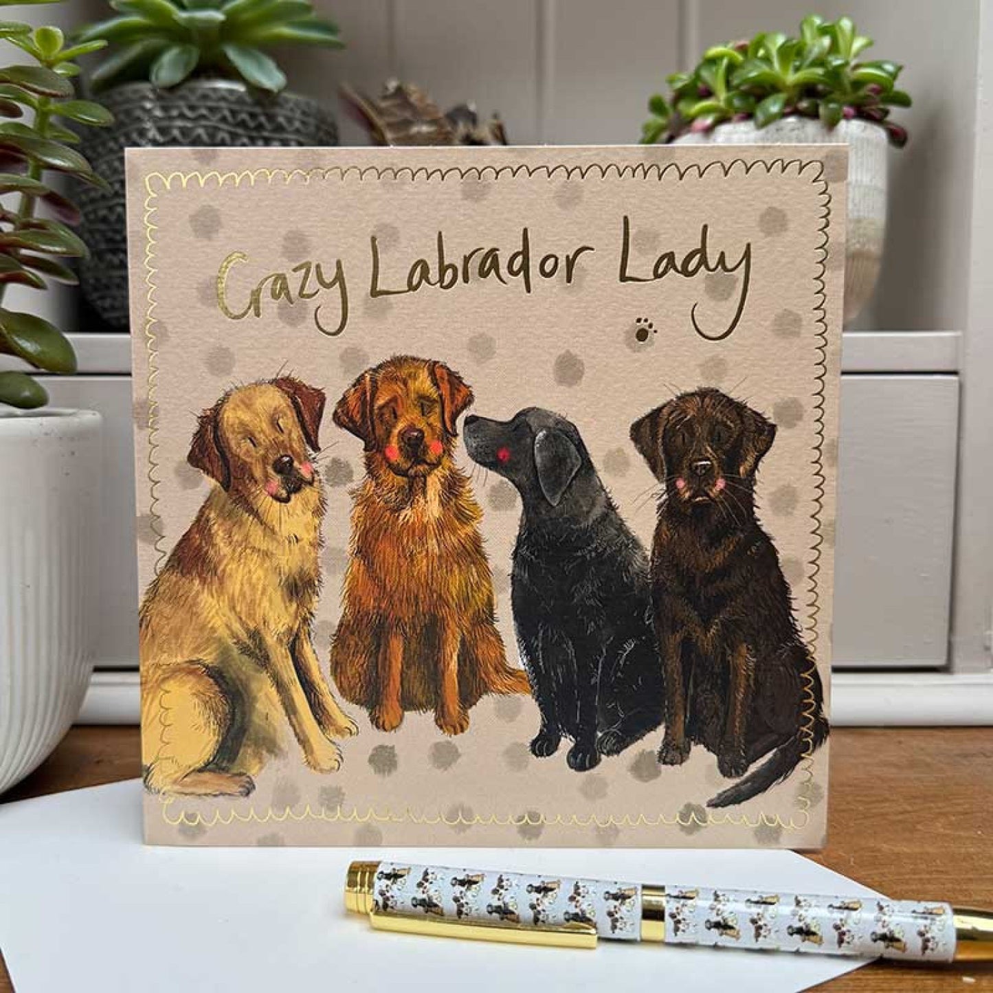 Crazy Labrador Lady Card