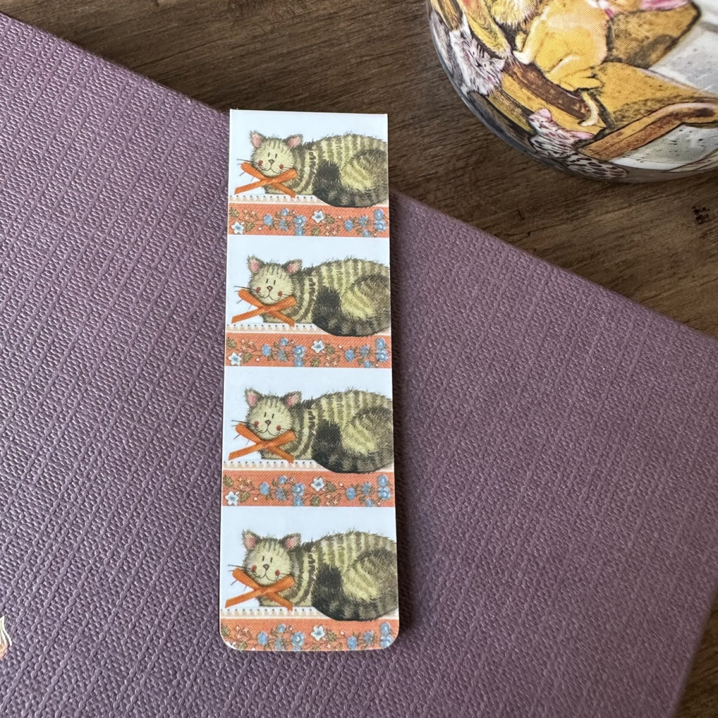 Cat and Bow Magnetic Bookmark