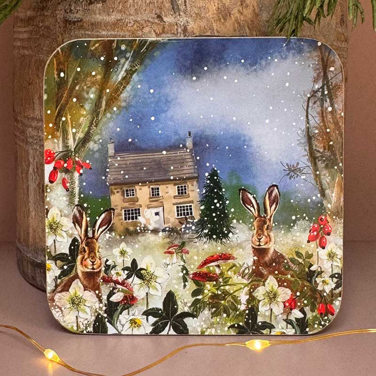 Christmas Hares Coaster
