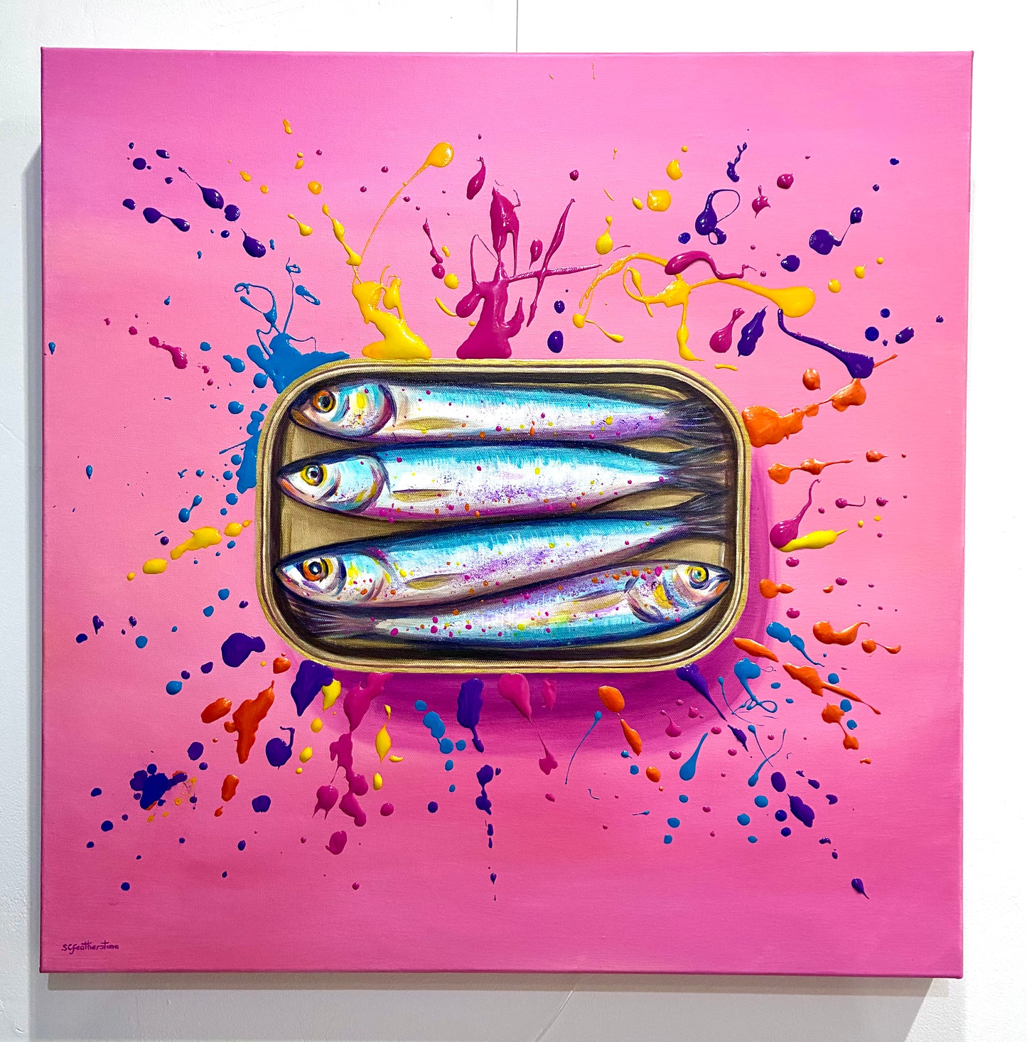 Sardines Large Canvas Painting