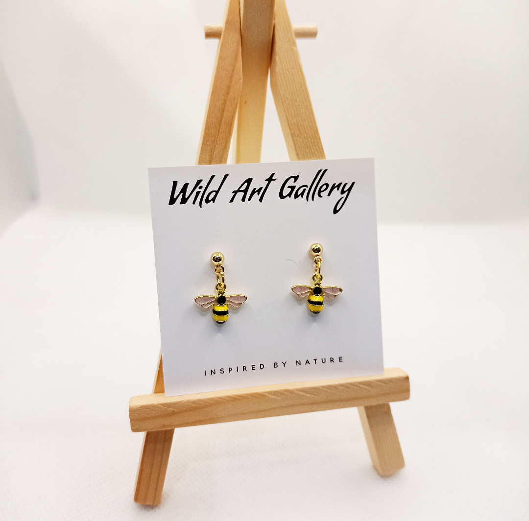 Bee Drop Stud Earrings