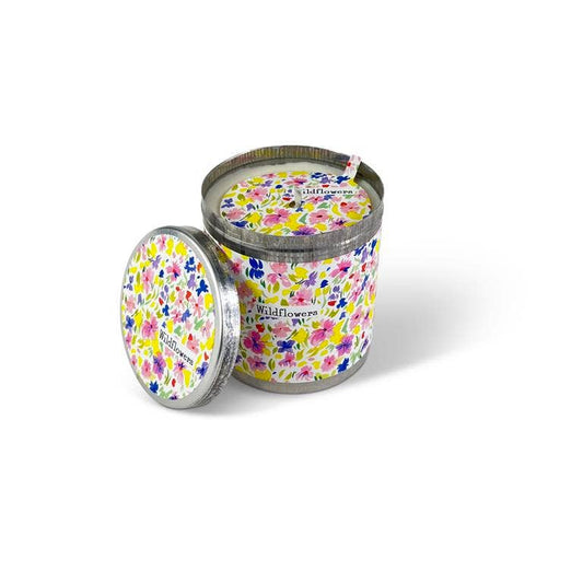 Wildflowers - Pink Flowers 200ml Candle Tin & Dust Cover