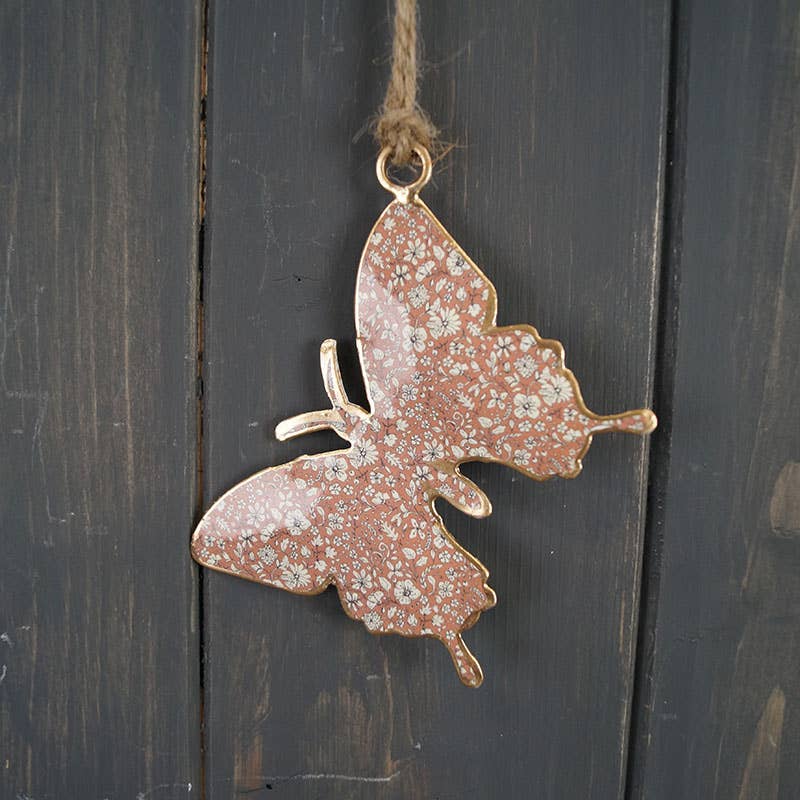 Brown Metal Hanging Butterfly