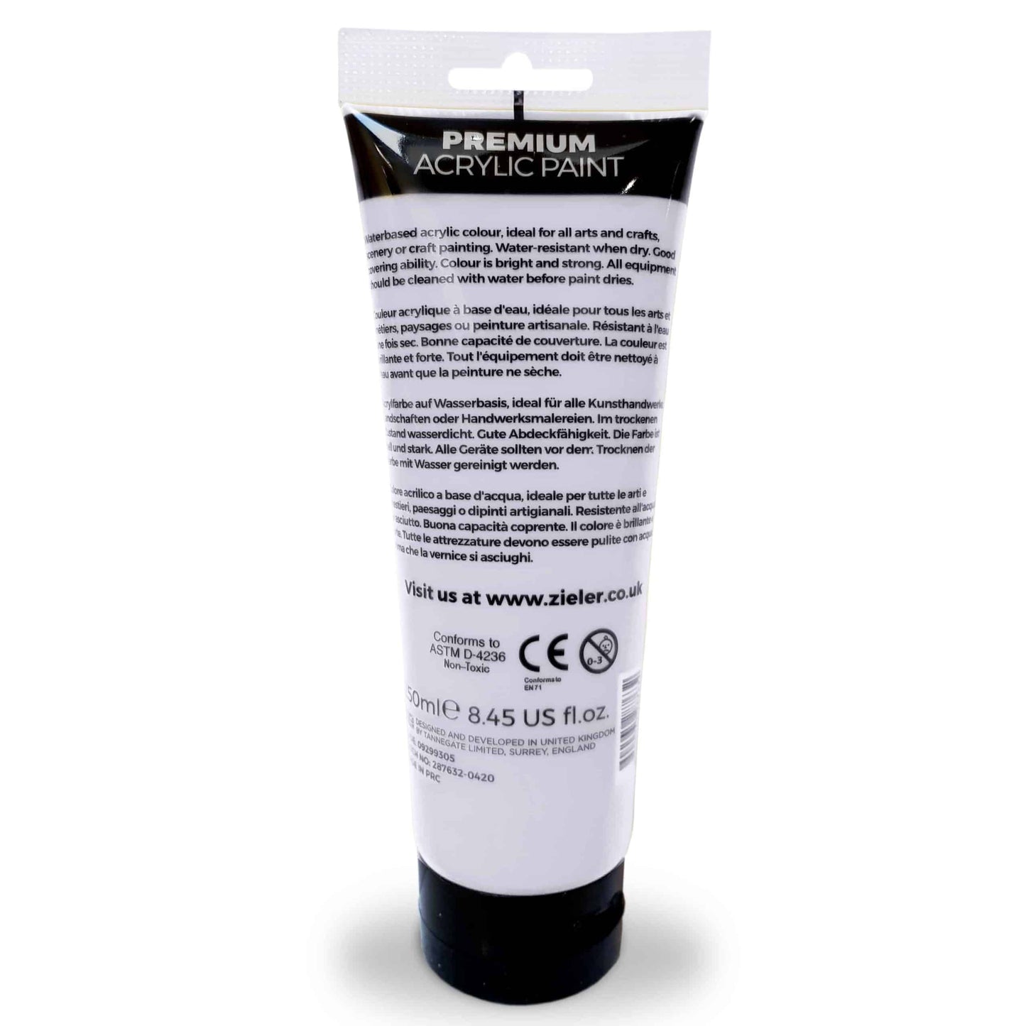250ml White Acrylic Paint - Titanium White