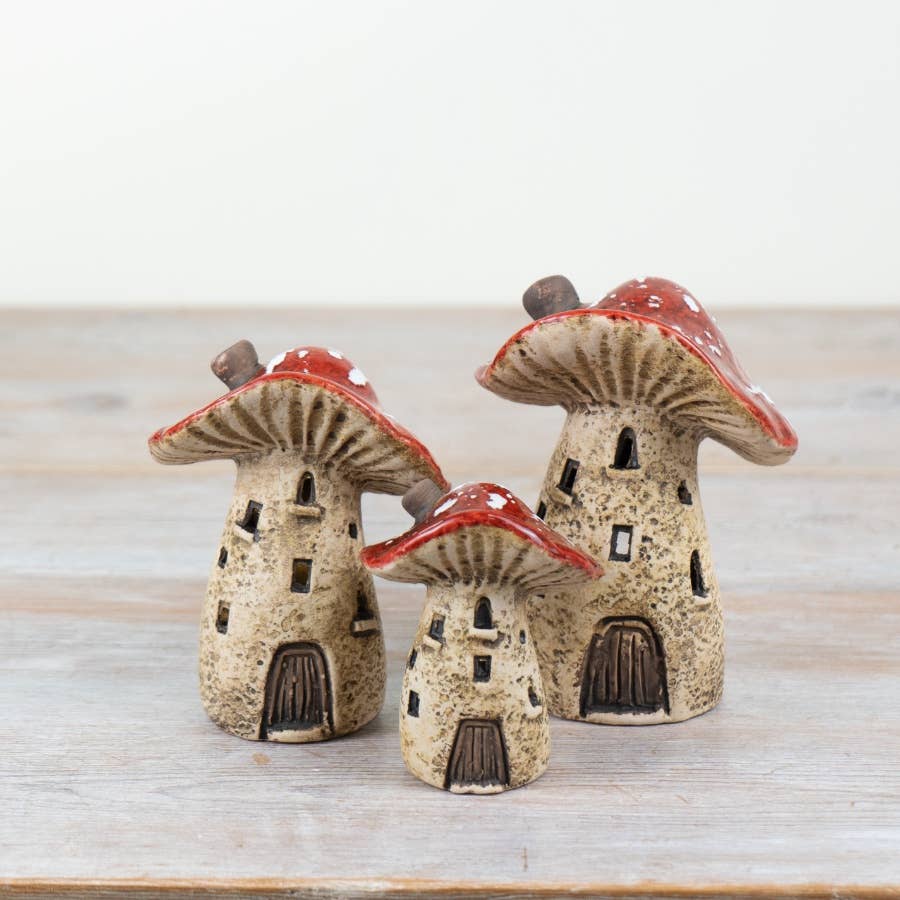 Mushroom House Tea light Holder,13cm