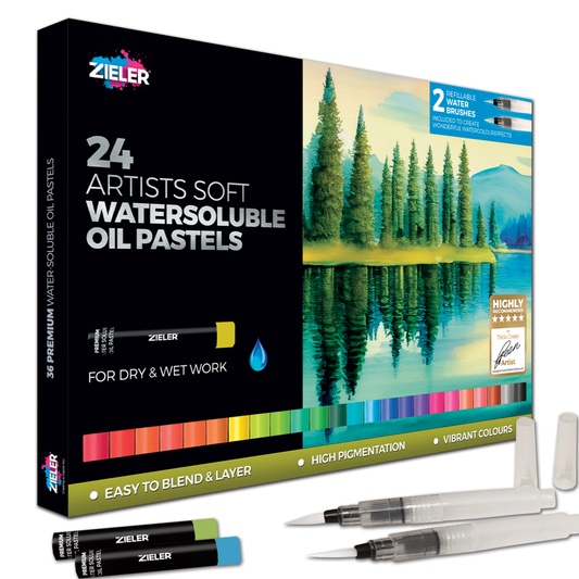 24 Artists Soft Water-soluble Oil Pastels - by Zieler