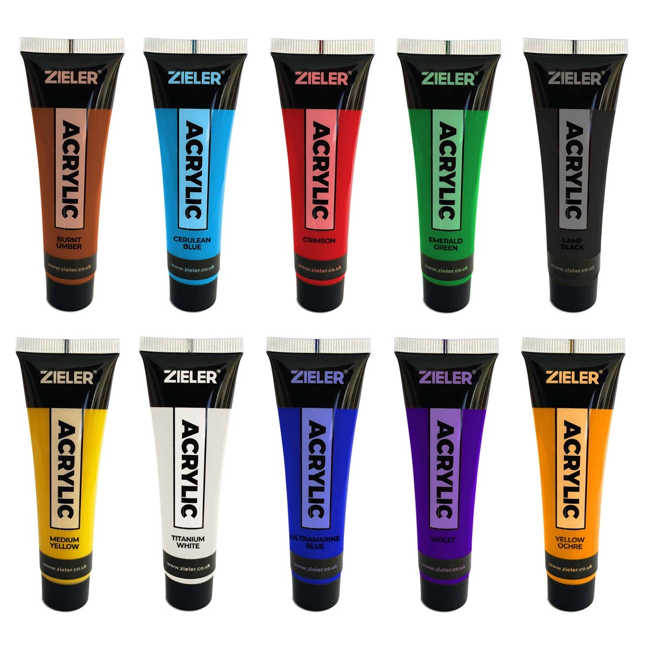 10 Premium Acrylic Paint Set - High Pigment & Vibrant Colors