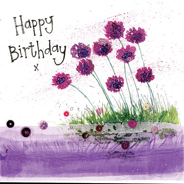 Sea Thrift Birthday Greeting Card