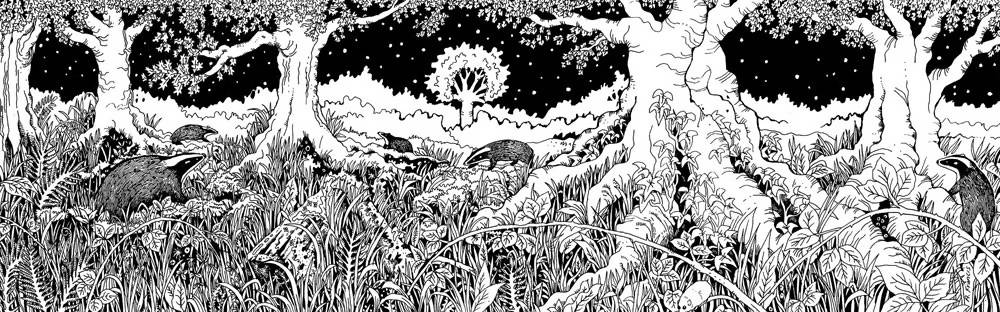 The Badger Sett Concertina Greetings Card