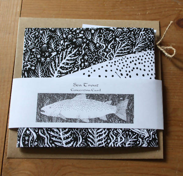 Sea Trout Concertina Greetings Card