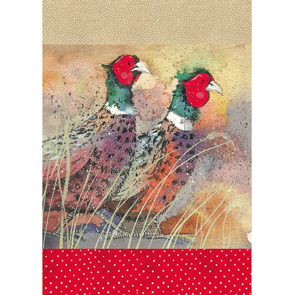 Pleasant Pheasants Tea Towel