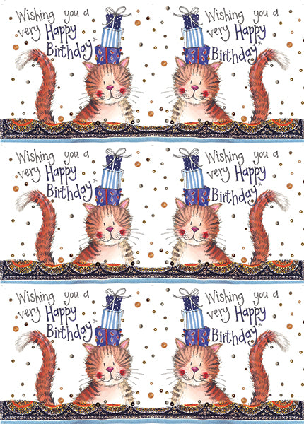 Birthday Cats - Bagged Gift Wrap with Tags