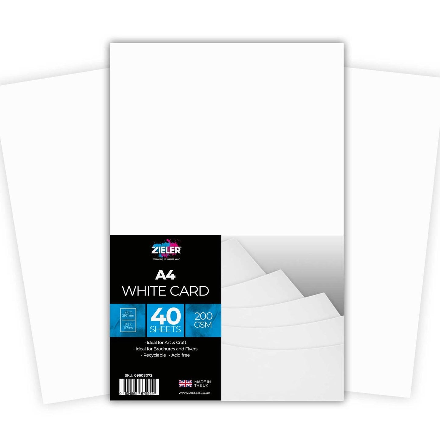 A4 Smooth White Card – 200 gsm (40 sheets)