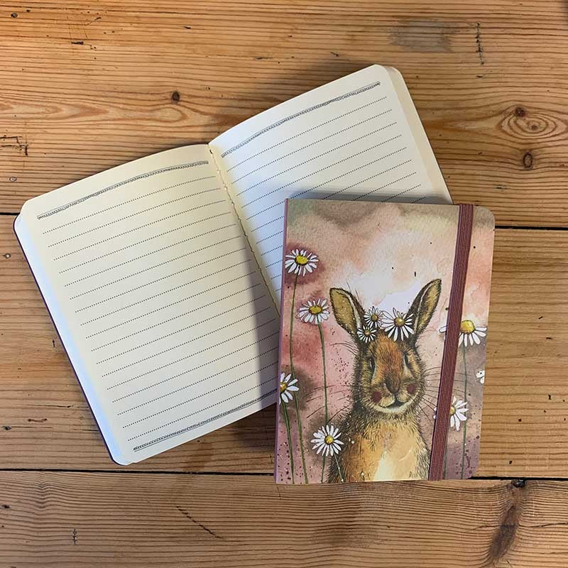 Rabbit and Daisies Small Chunky Notebook