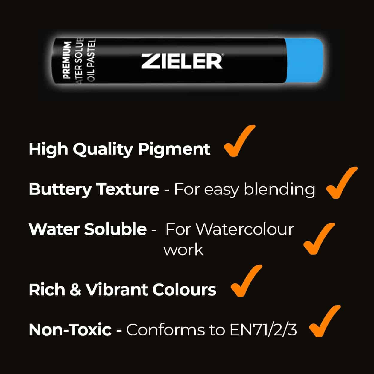 36 Premium Water-Soluble Oil Pastels - By Zieler