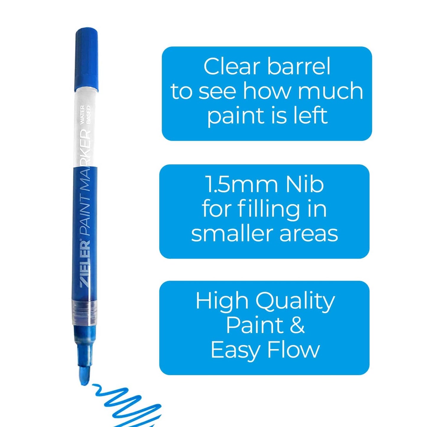 Acrylic Paint Marker Pens Fine tip 1.5mm Set of 12