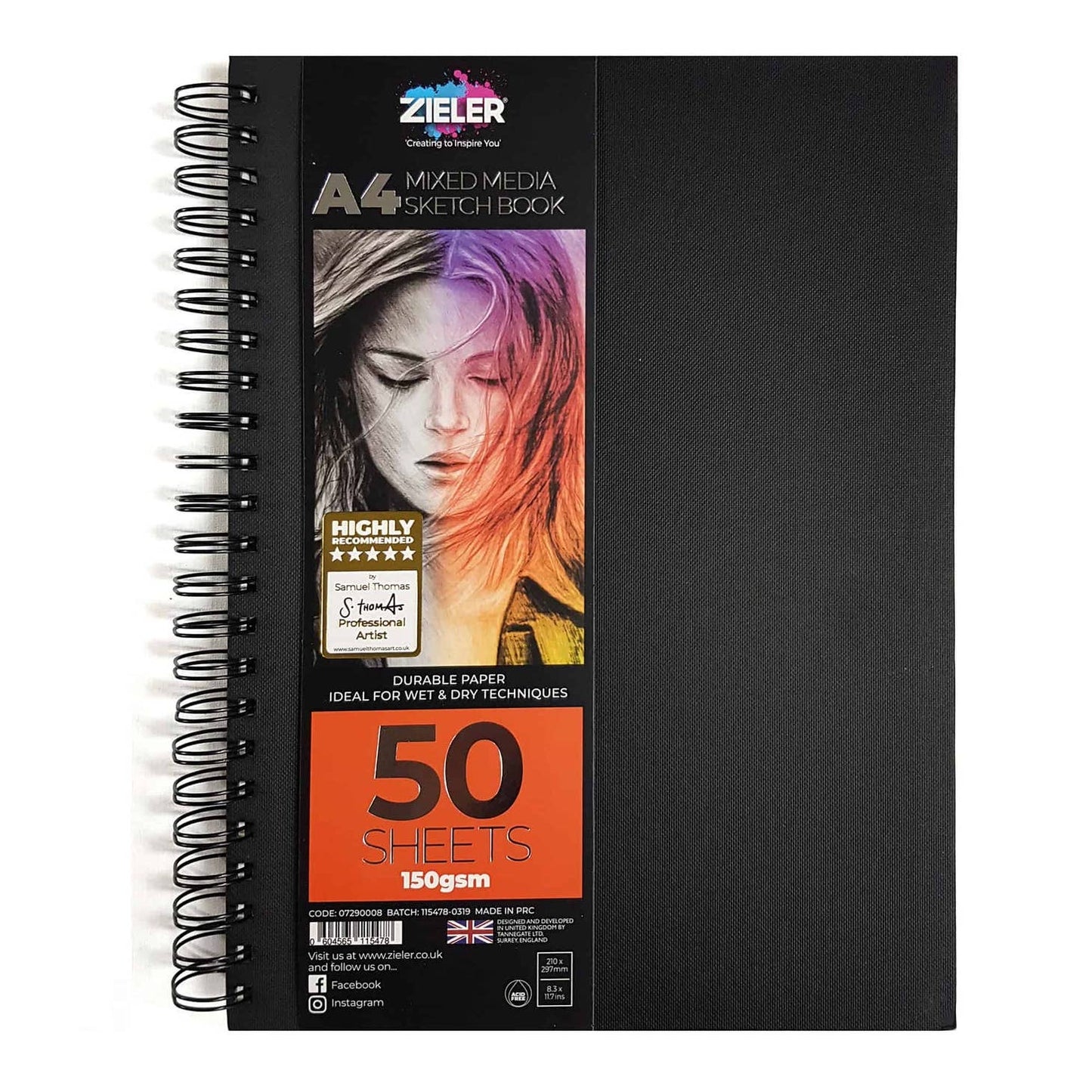 Spiral Mixed Media Sketchbook A4 Zieler
